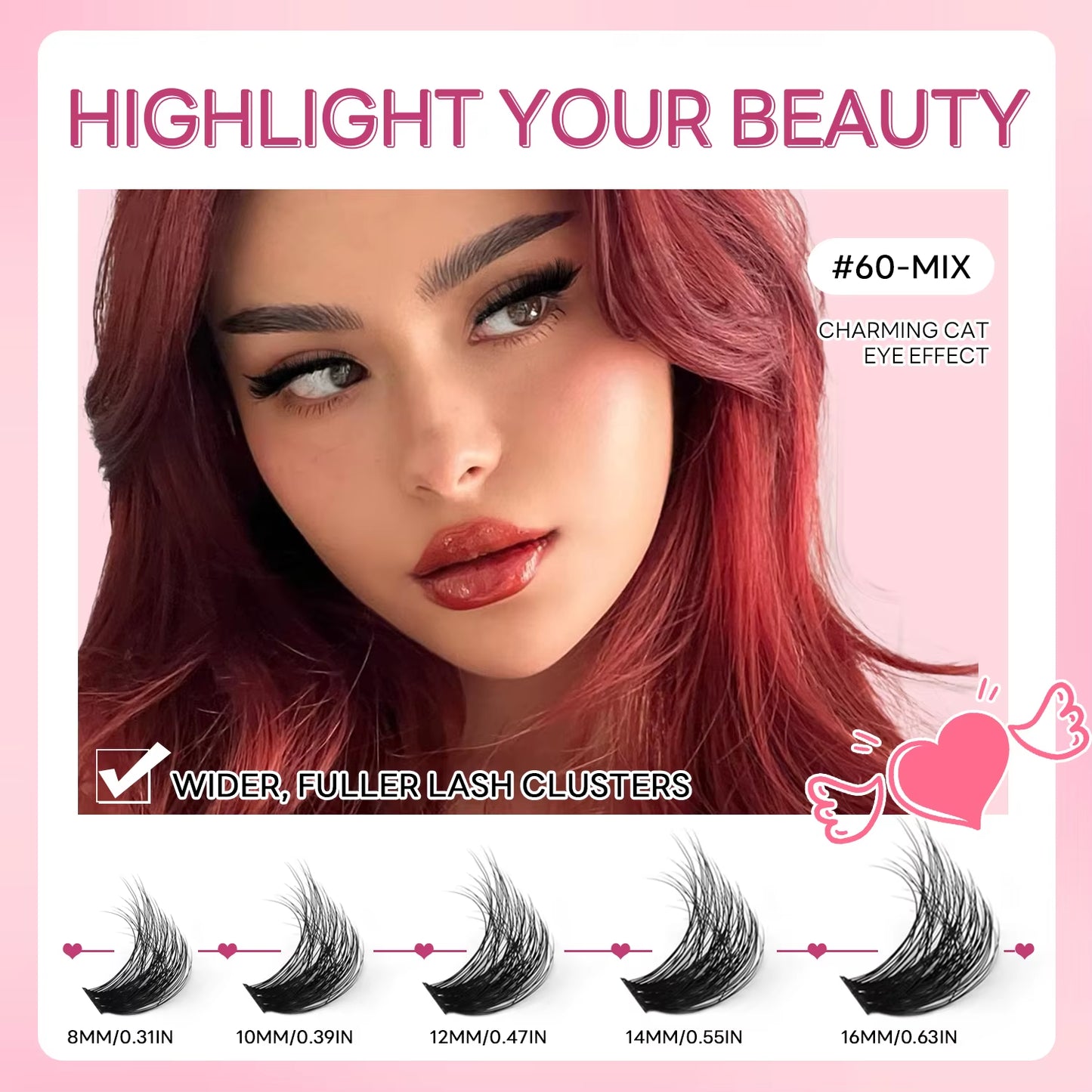 Lashes Clusters Faux Mink Lashes Eyelash Extension Voluminous Fluffy Wispy Cat Eyelashes Eyelashes Clusters Makeup